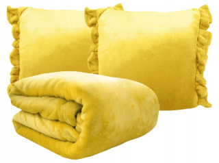 Prikrývka na posteľ - Flanelová kontrastná prikrývka 200 x 150 cm odtiene žltej