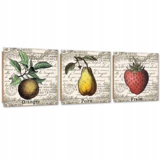 Sada obrazov Deco Panel Retro Fruit 150x50