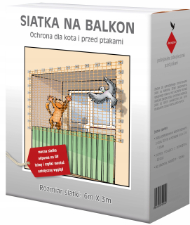 Balkónová sieť je nastavená na mačku, holuby 6x3