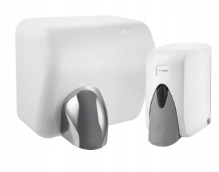 Sušič na ruky -  Sada sušičiek ruky s hmotnosťou 2500 W a dávkovač ABS White