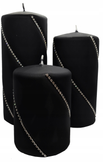 Svietník, lampáš - Sada ozdobné sviečky Bolero Black Artman