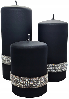 Svietník, lampáš - Sada dekoratívnych sviečok Crystal black Artman