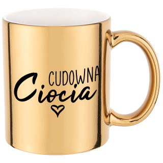 Hrnček - HRNČEK GLOSSY GOLD Darčeková keramika 300 ml