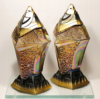 Večné svetlo, kahanec - Znicz Sklenený Crusader Arc Color Gold-Rainbow