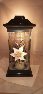 Večné svetlo, kahanec - Ohnivá strela sklo lampáš Kapliczka Flower K-6