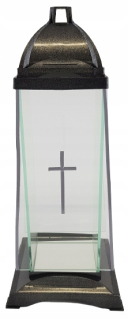Večné svetlo, kahanec - Sviečky na hrob Lampión HK-45 strieborná 39 cm