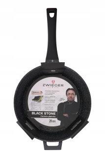 Tradičná panvica Pan Zwider Black Stone 28 cm Neprežadovaná (nelick)