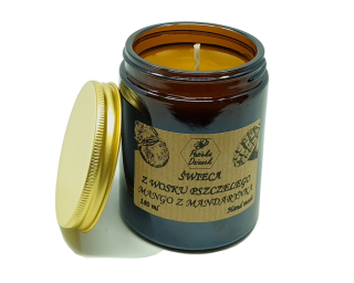 Tradičná sviečka z včelieho vosku Spice orange Pasieka Dzianek 1 ks.