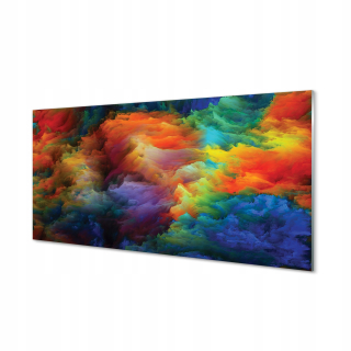 Fotografie na sklení obrázok farebné 3D fraktály 140x70