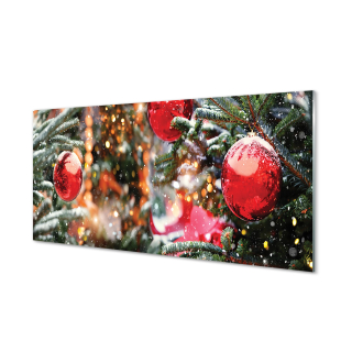 Obrázok akrylové sklo sneh vianočný stromček BAUBLES 140x70