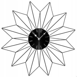 Hodiny - 50cm hodiny metal s čiernou hviezdou