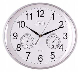 Hodiny - Nástenné hodiny JVD TERMOMET vlhkomer tichý HTP64.1