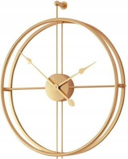Hodiny - Nástenné hodiny kovové Golden Circle 60 cm Gold