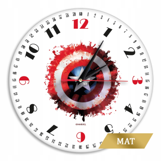 Hodiny - Nástenné hodiny Matte Marvel Captain America 002