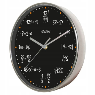 Hodiny - Math Clock chróm krok # 11B