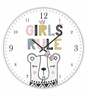 Hodiny - Nástenné hodiny pre deti Happy Hour grils