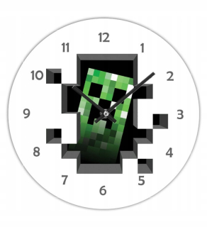 Hodiny - Nástenné hodiny pre deti 7 Happy Hour Minecraft