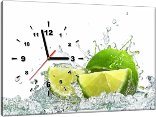 Hodiny - Kitchen clock Painting limonka 60x40 na stenu