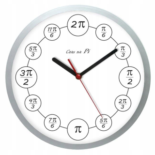 Hodiny - Matematické hodiny pi silver / s.cichy