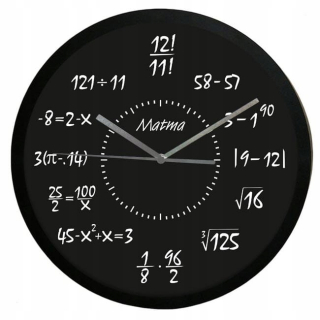 Hodiny - Mathematics hodiny # 11 black / tečúcou