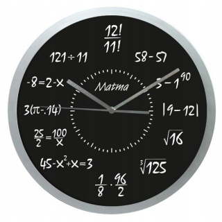 Hodiny - Mathematics Clock # 11 Silver / Step