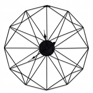 Hodiny - Black metal hodiny na moderné loft stene