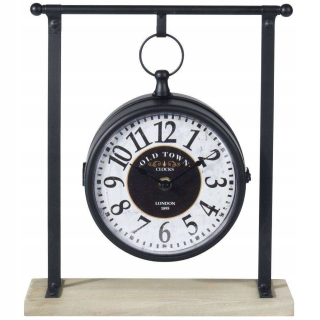 Hodiny - Stolové hodiny komoda tabuľka RETRO LOFT metal