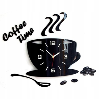Hodiny - Nástenné hodiny do kuchyne 3D Coffee Time šálky