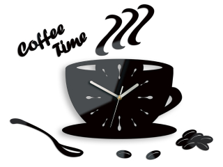 Hodiny - Kuchynské nástenné hodiny ModernClock - ČAS KÁVY