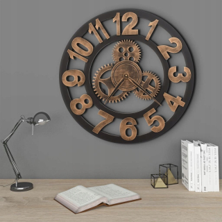 Hodiny - Nástenné hodiny, Metal, 58 cm, Gold-Black VX