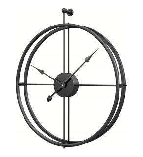 Hodiny - Nástenné hodiny kovové LOFT Black 56 cm 3D