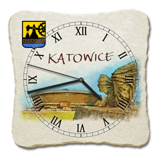 Hodiny - Nástenné hodiny stál kameň s len 163 KATOWICE