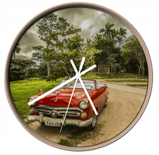 Hodiny - Nástenné hodiny retro darček Auto