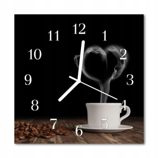 Hodiny - Wall sklo hodiny mlčia kuchyne coffee