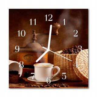 Hodiny - Wall Glass Clock Silent hrnček na kávu Kuchynské