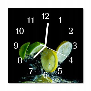 Hodiny - Sklo Nástenné hodiny Lemon Lime Kitchen