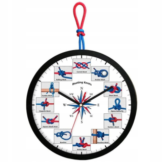 Hodiny - Plachtenie clock black / tečúcou uzly