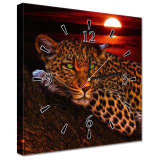 Hodiny - Nástenné hodiny 30x30 Leopard Panther