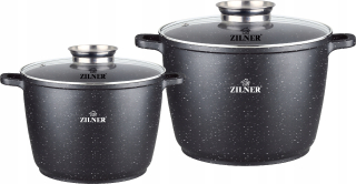Hrniec, kastrol -  Sada 2 hlboké hrnce Marble Zilner 7011