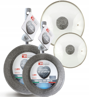 Panvica - Set 26/32 cm titan kameň indukcia veka