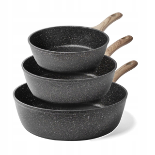 Panvica - Sada 3 panvíc hlboko 20/24 / 28 cm žuly