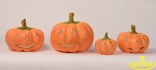 Lampáš, svietník - Sada 4 tekvice Pumpkin Halloween Lantern keramika hit