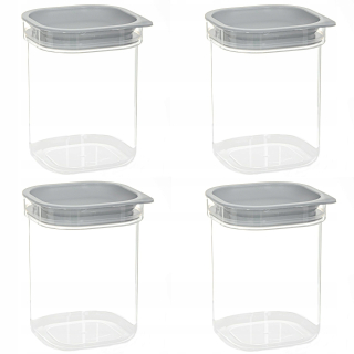 Kuchynské nádoby Plast-Team Hamburg 1,6 l Grey 4 ks