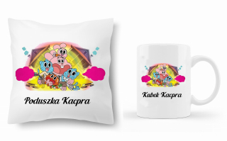 Vankúš - Gumball Jasiek a hrnček
