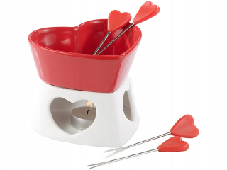 Zostava Fondue - Sada pre čokoládové fondue v tvare srdca
