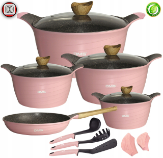 Sada hrncov - Sada DMS TSK5016 Pink Pot 16el mramoru