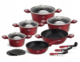 Sada hrncov - Sada hrncov Zilner CHERRY RED ZL- 8516 15 ks.