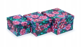 Sada boxov Rectangle kvety Pivonky (3 ks)