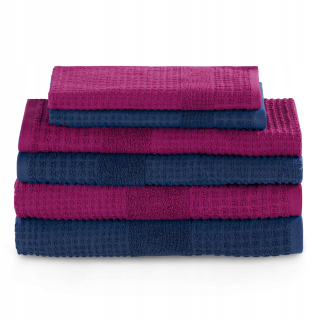 Bavlnená uterák sada Bordo Navy Blue 6 PCS.