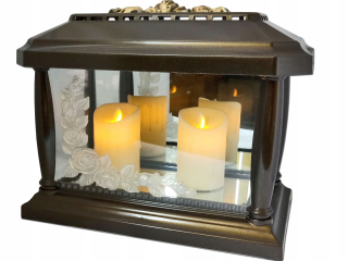 Kahance na hroby - Panten Lantern Candle Rose Gold+2 LED sviečky